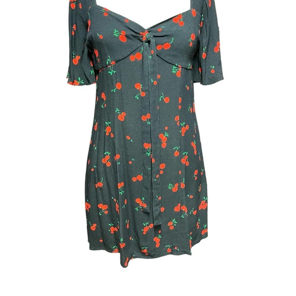 HVN Black Cherry Print Emily Sweetheart Mini Dress‎ Size 2 - Picture 4 of 13